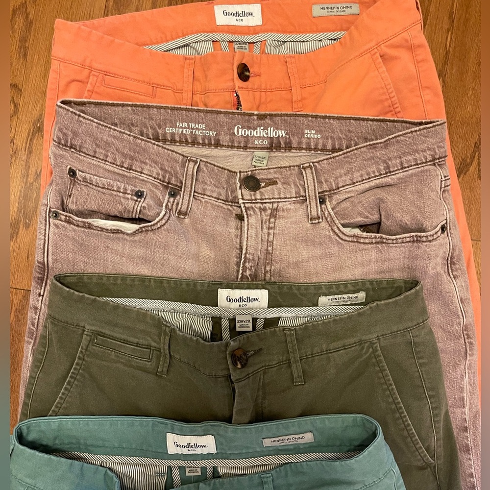 Set of Goodfellow 32 x 32 skinny chinos and jeans